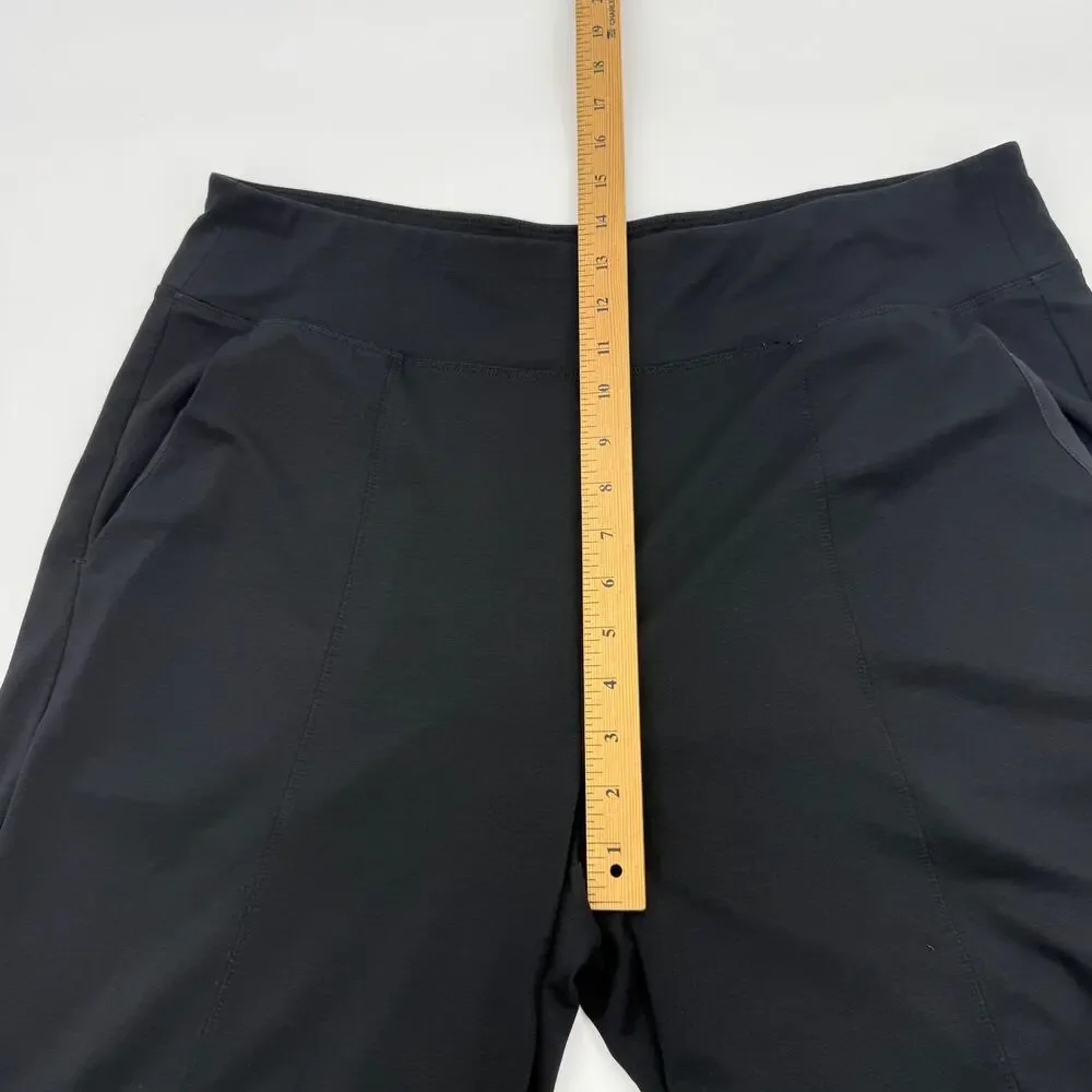 ATHLETA Cropped Straight Leg Black Casual Pant Size XL Pockets Pull On Relaxed - Picture 7 of 10